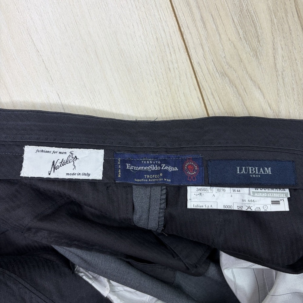 Lubiam 1911 Trousers Men's 41x32 Ermenegildo Zegna Trofeo Wool Gray Dress Pants - Picture 3 of 12